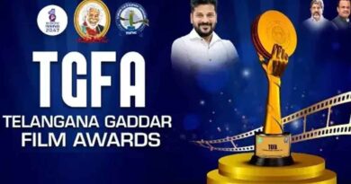 Chiranjeevi receiving NTR National Award at Gaddar Film Awards 2026