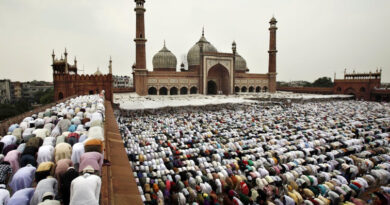 Thousands of Muslims offering Eid-ul-Fitr 2026 prayers at mosques and Eidgahs in Hyderabad and Vijayawada amid tight security.