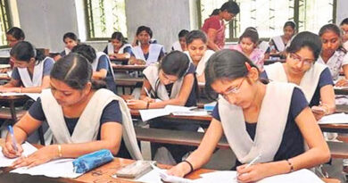 SSC Class 10 exam center in Warangal with students arriving for exams