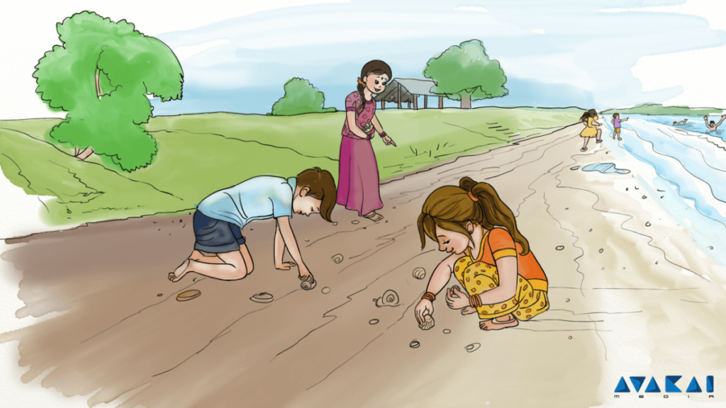 Children playing in village during summer holidays memories fun