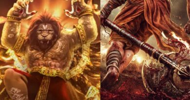 Mahavatar Parasuram poster showing warrior with axe in epic form
