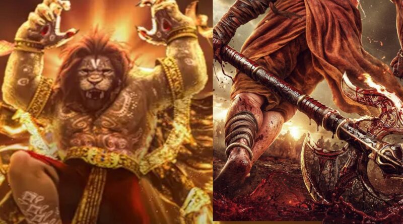 Mahavatar Parasuram poster showing warrior with axe in epic form