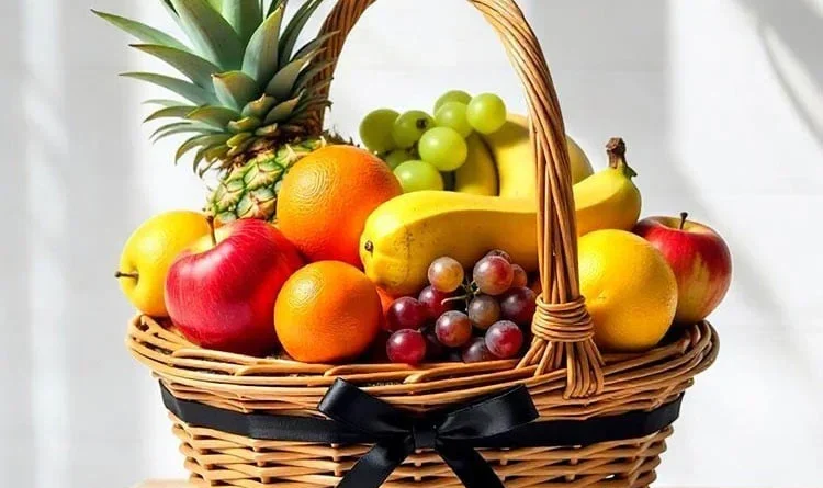 Fresh summer fruits including watermelon, mango, muskmelon, oranges, grapes, bananas, and kiwi arranged on a table for healthy hydration and nutrition.