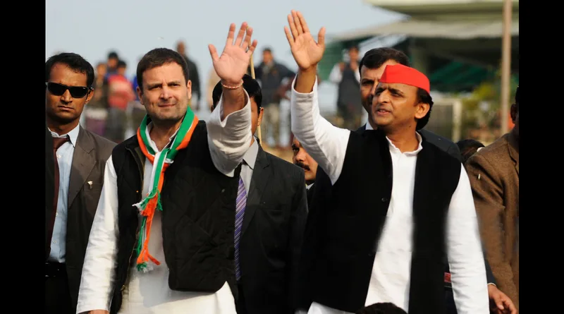 Akhilesh Yadav and Rahul Gandhi amid UP election alliance talks